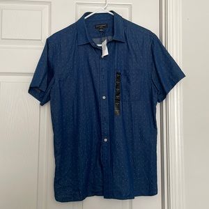 Banana republic slim fit , size L shirt sleeve blue print shirt